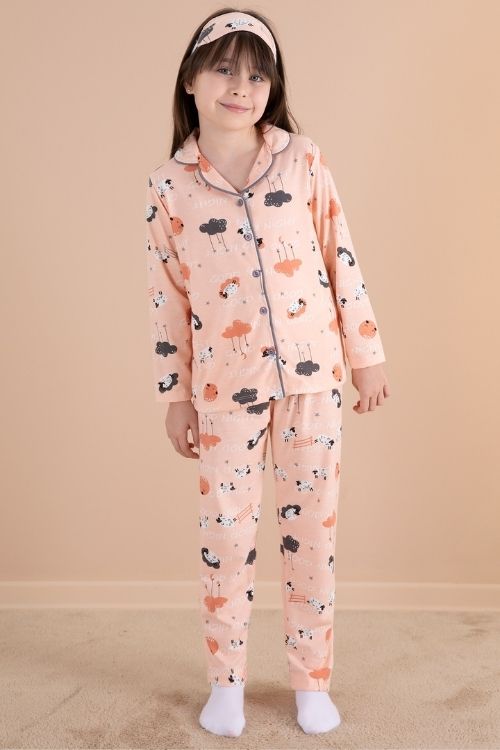 kız çocuk uzun kollu pijama takımı