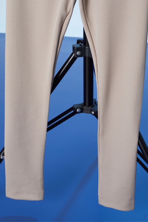 Bej Fitilli Lastikli Bel Kız Çocuk Düz Tayt 18294