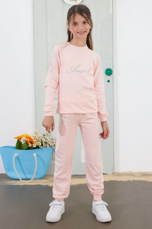Somon Angel Nakışlı Payetli Kız Çocuk Eşofman Takımı 18576