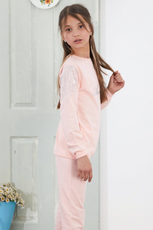 Somon Angel Nakışlı Payetli Kız Çocuk Eşofman Takımı 18576