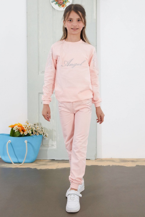 Somon Angel Nakışlı Payetli Kız Çocuk Eşofman Takımı 18576