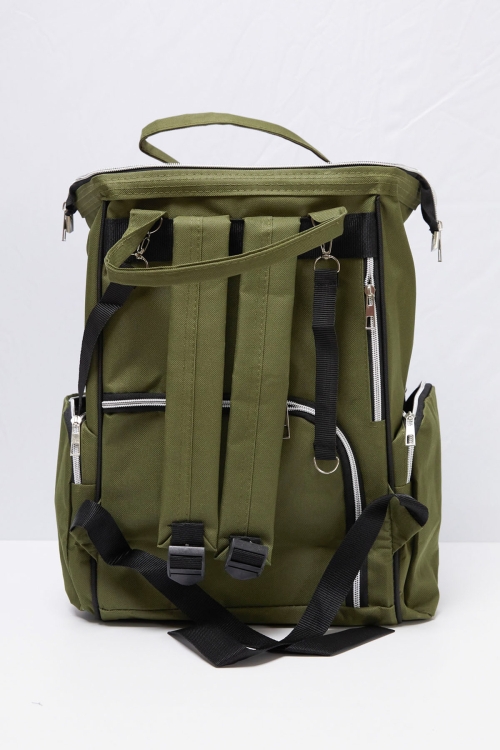 Haki Kapitoneli Çok Fonksiyonlu Anne Bebek Bakım Çantası 19715