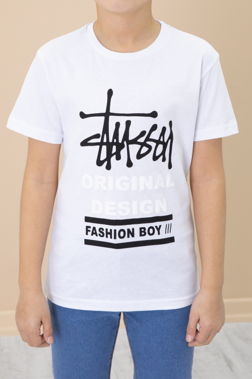 Kahverengi Yazı Baskılı Tişörtlü Gömlekli Erkek Çocuk Takım 20006