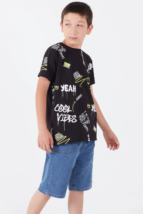 Erkek Çocuk Siyah T-Shirt 4135
