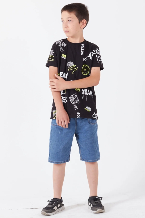 Erkek Çocuk Siyah T-Shirt 4135