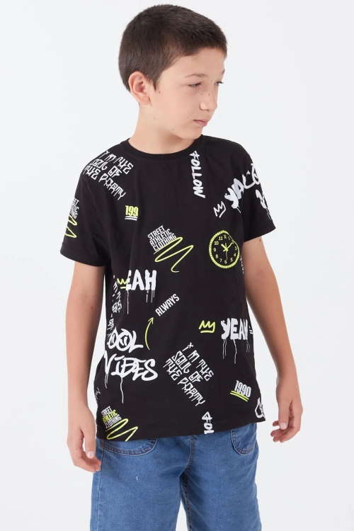 Erkek Çocuk Siyah T-Shirt 4135