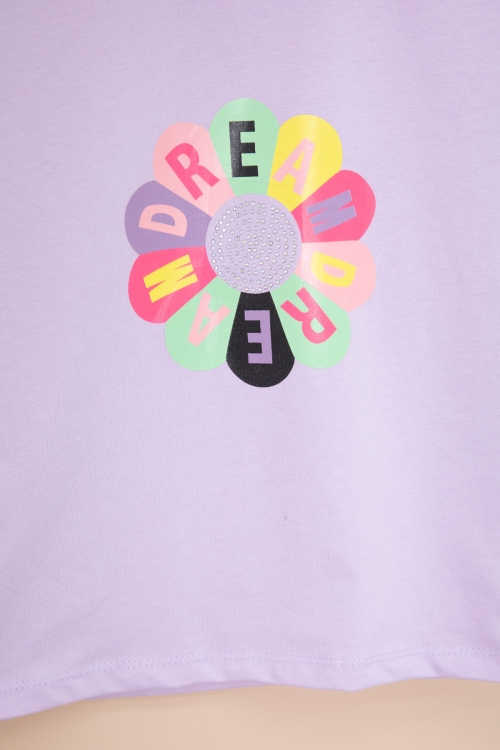 Lila Dream Baskılı Payetli Kız Çocuk Kısa Kol Tişört 21001