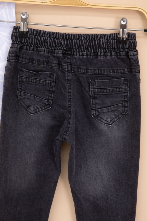 Mavi Yaprak Desenli Keten Gömlekli Erkek Çocuk Takım 19115