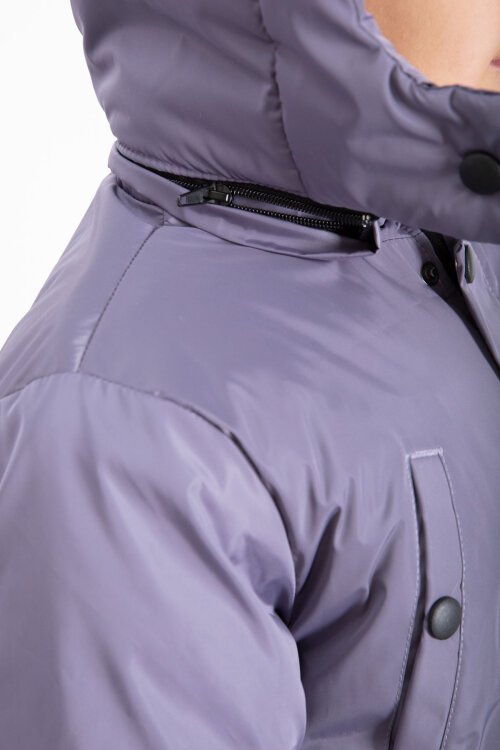 Antrasit İçi Kürklü Çıkarılabilir Kapüşonlu Basic Erkek Çocuk Şişme Mont 21443