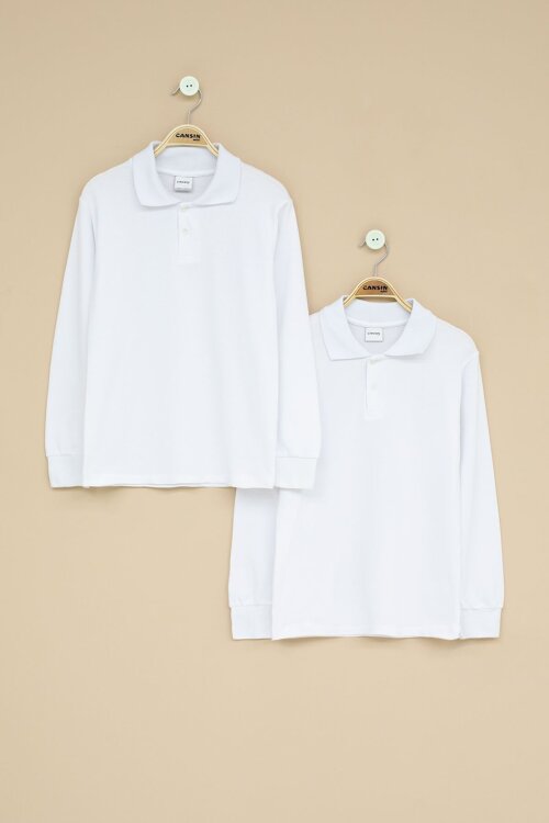 Erkek Çocuk Polo Yaka Uzun Kollu 2li Okul Tişörtü 22714