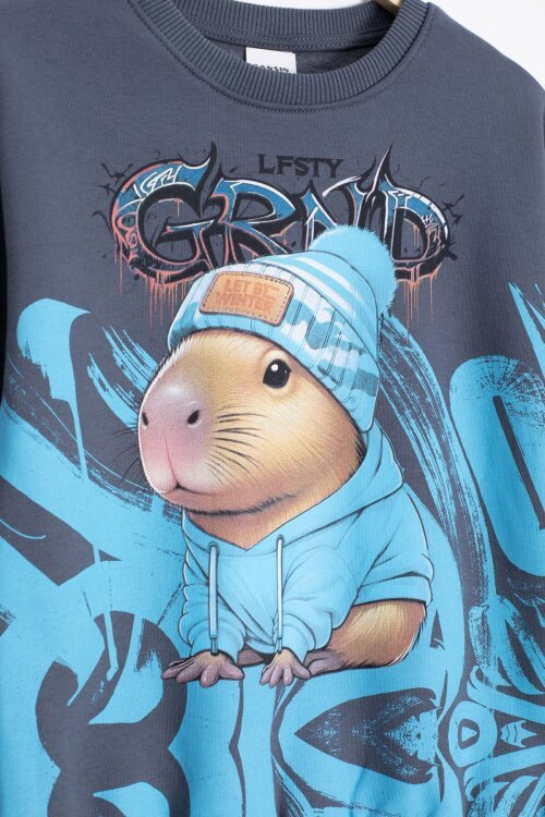 Füme Cool Fare Baskılı Şardonlu Erkek Çocuk Eşofman Takımı 23291