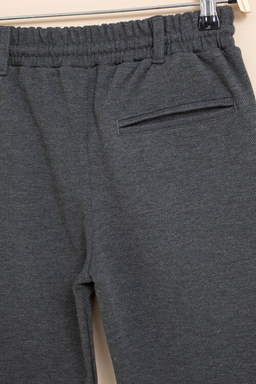 Füme Erkek Çocuk Duble Paça Beli Lastikli Basic Kumaş Pantolon 21422