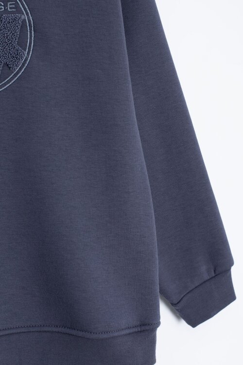 Füme Yazı Nakışlı Bisiklet Yaka Erkek Çocuk Şardonlu Sweatshirt 23249