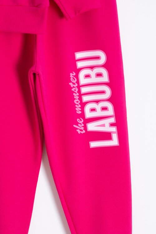 Fuşya Karakter Baskılı Bisiklet Yaka Kız Eşofman Takımı 23280