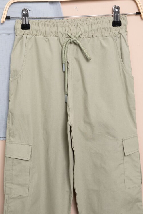 Gri Çizgili Gömlekli Paraşüt Pantolonlu Erkek Çocuk 2li Takım 23263