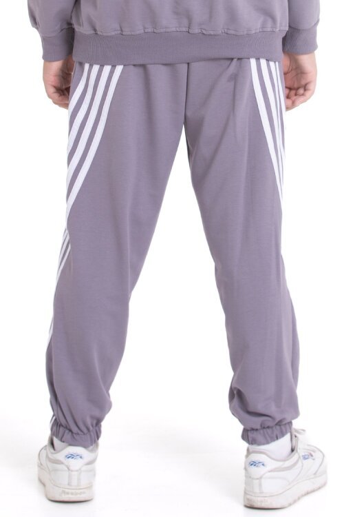 Gri Erkek Çocuk Şerit Detaylı Eşofman Altı 21501