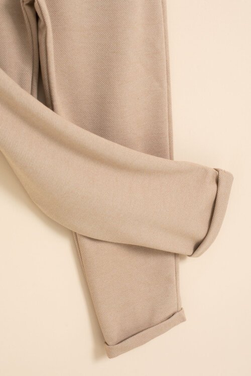 Kahve Erkek Çocuk Duble Paça Beli Lastikli Basic Kumaş Pantolon 21423