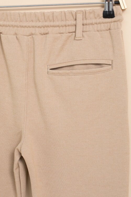 Kahve Erkek Çocuk Duble Paça Beli Lastikli Basic Kumaş Pantolon 21423