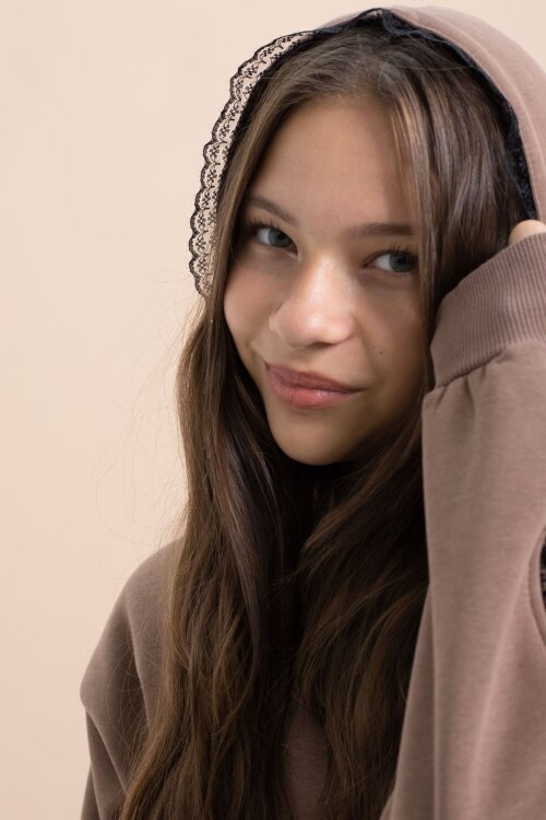 Kahverengi Kız Çocuk Şardonlu Dantel Detaylı 3 İplik Takım 21505