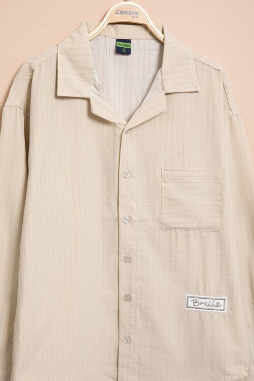 Krem Çizgili Gömlekli Paraşüt Pantolonlu Erkek Çocuk 2li Takım 23262