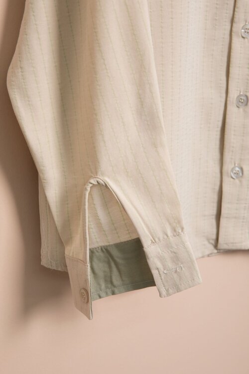 Krem Çizgili Gömlekli Paraşüt Pantolonlu Erkek Çocuk 2li Takım 23262