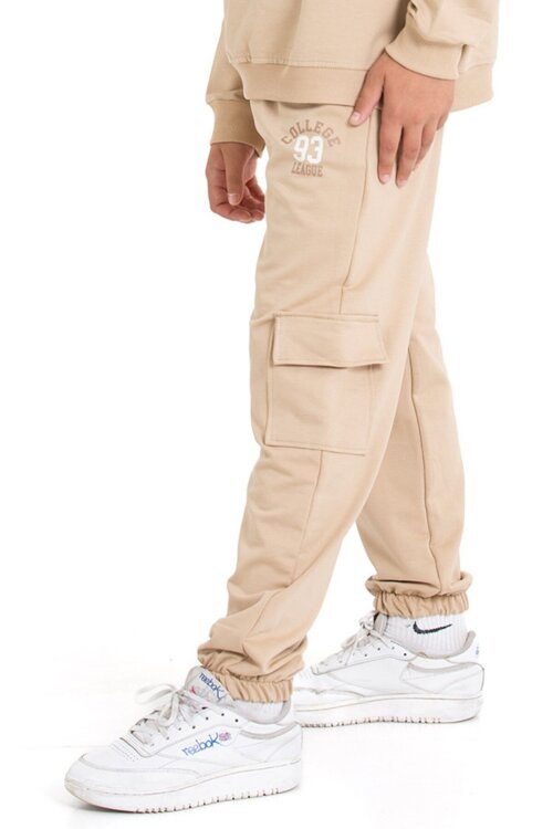 Krem Erkek Çocuk Kargo Cepli Eşofman Altı 21492