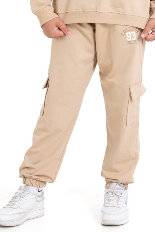 Krem Erkek Çocuk Kargo Cepli Eşofman Altı 21492