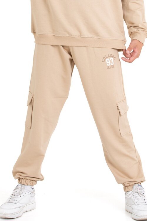 Krem Erkek Çocuk Kargo Cepli Eşofman Altı 21492