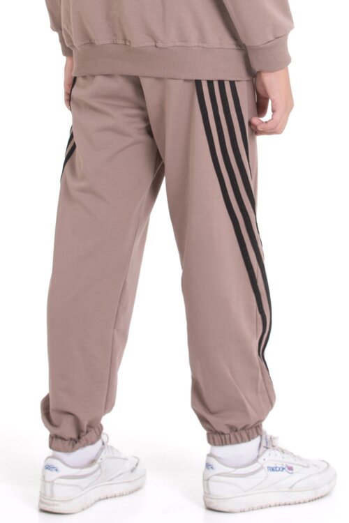 Krem Erkek Çocuk Şerit Detaylı Eşofman Altı 21500