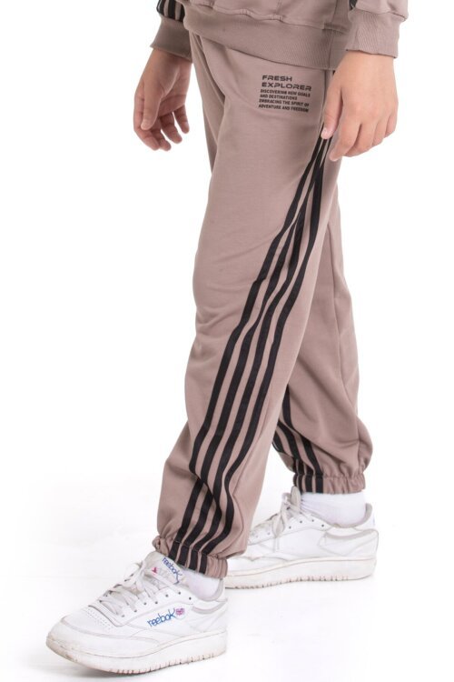 Krem Erkek Çocuk Şerit Detaylı Eşofman Altı 21500