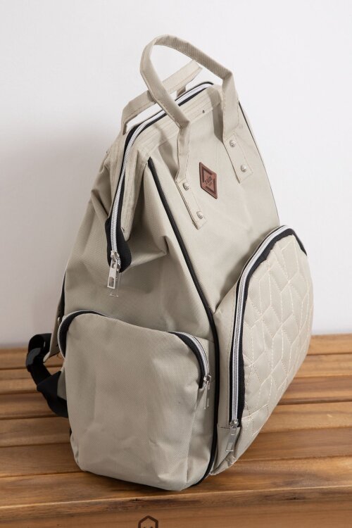 Krem Kapitoneli Çok Fonksiyonlu Anne Bebek Bakım Çantası 19725