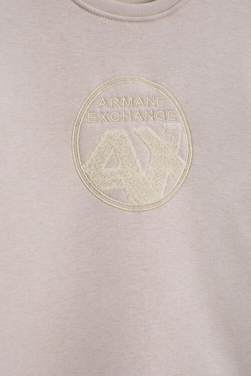 Krem Yazı Nakışlı Bisiklet Yaka Erkek Çocuk Şardonlu Sweatshirt 23247