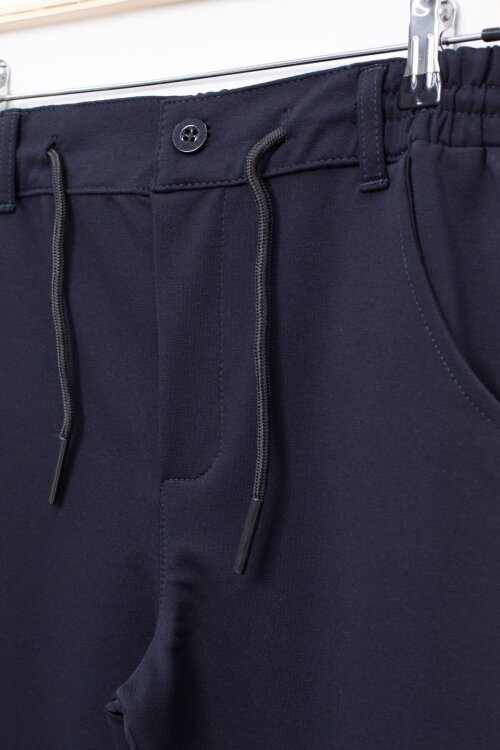 Lacivert Duble Paça Beli Bağcıklı Erkek Çocuk Kumaş Pantolon  22678