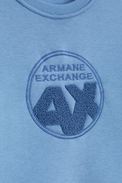 Mavi Yazı Nakışlı Bisiklet Yaka Erkek Çocuk Şardonlu Sweatshirt 23246