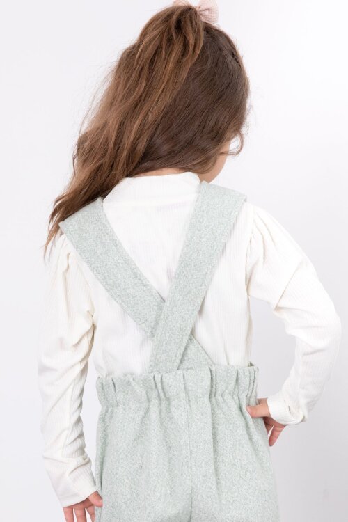 Mint Kız Çocuk Melanj Krem Badili Salopet Takım  22694