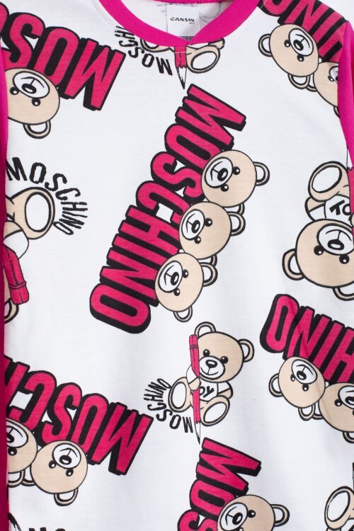 Pembe Ayıcık Baskılı Kız Çocuk Pijama Takımı 22769