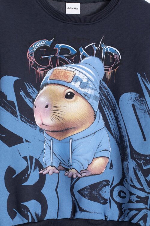 Antrasit Cool Fare Baskılı Şardonlu Erkek Çocuk Eşofman Takımı 23292