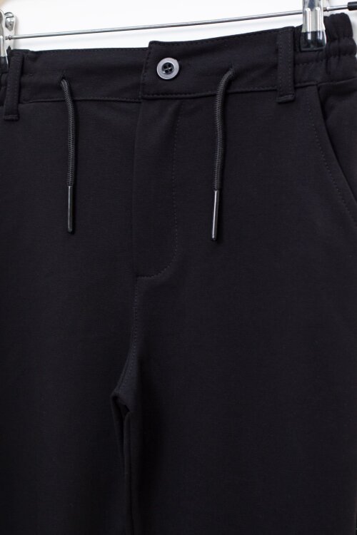 Siyah Duble Paça Beli Bağcıklı Erkek Çocuk Kumaş Pantolon  22677