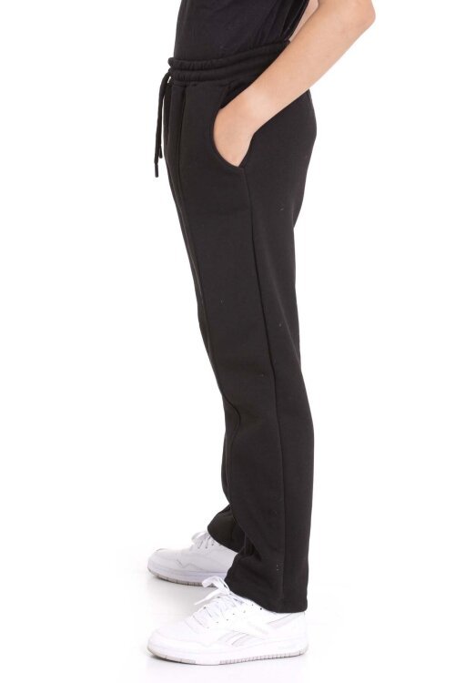 Siyah Erkek Çocuk Çima Detaylı Şardonlu Eşofman Altı 21469