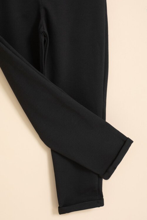 Siyah Erkek Çocuk Duble Paça Beli Lastikli Basic Kumaş Pantolon 21420