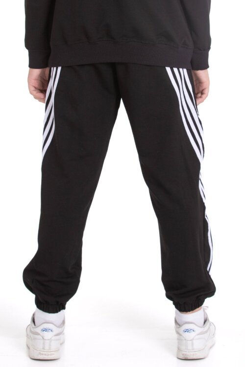 Siyah Erkek Çocuk Şerit Detaylı Eşofman Altı 21499