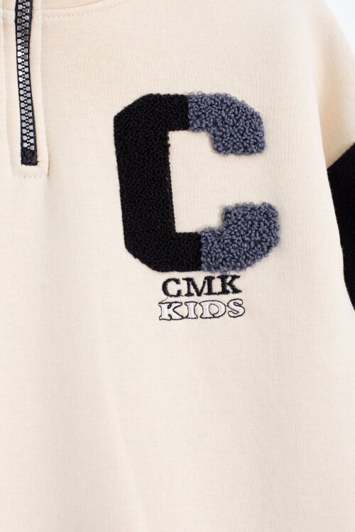 Siyah Kadife Pantolonlu Fermuarlı Yaka Şardonlu Erkek Çocuk Takım 23241