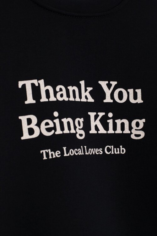 Siyah Yazı Baskılı Bisiklet Yaka Kız Çocuk Şardonlu Sweatshirt 23255