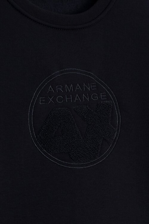 Siyah Yazı Nakışlı Bisiklet Yaka Erkek Çocuk Şardonlu Sweatshirt 23245