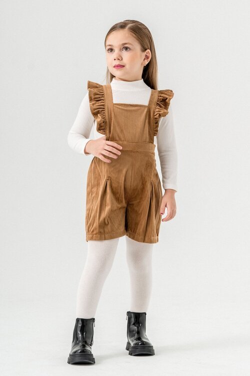 Taba Kız Çocuk Kadife Fitilli Salopet 22691