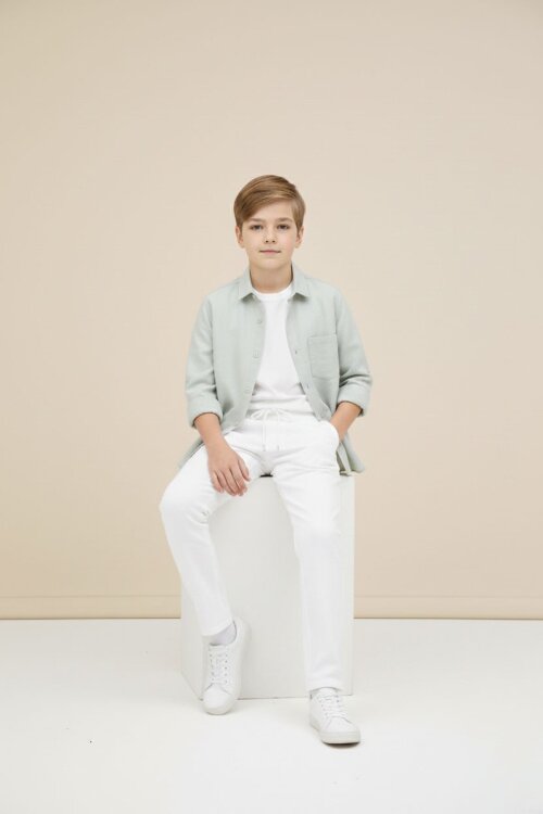 Bej Erkek Çocuk Gömlek Pantolonlu 2li Takım 20432