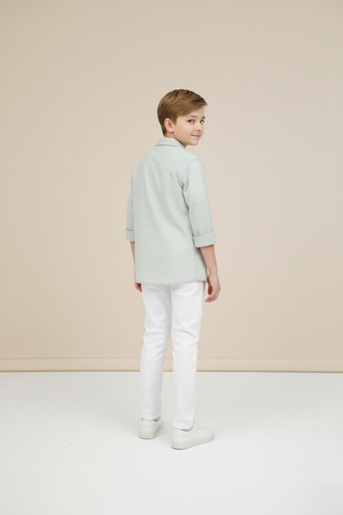 Bej Erkek Çocuk Gömlek Pantolonlu 2li Takım 20432