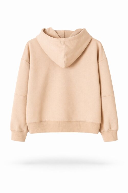 Bej Erkek Çocuk Kapüşonlu Sweatshirt 19359