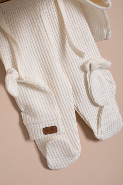 Bej Petekli 10lu Bebek Hastane Çıkışı Seti Unisex 23331