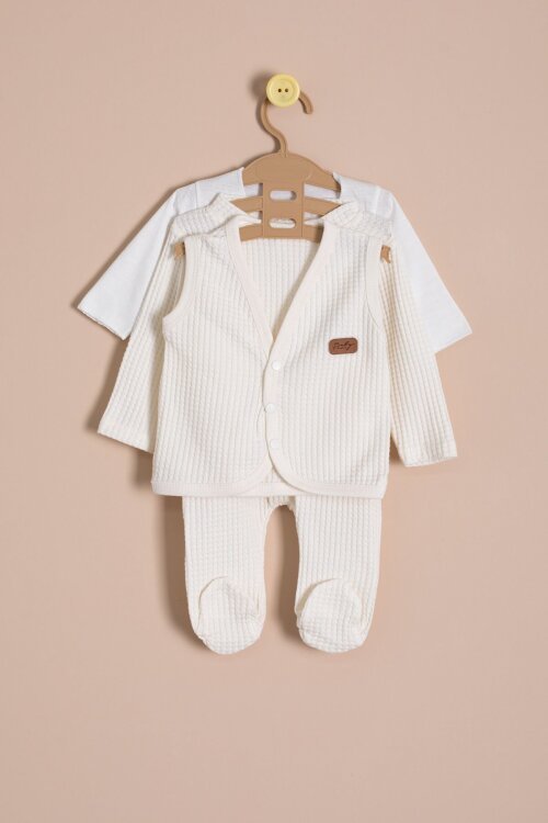 Bej Petekli 10lu Bebek Hastane Çıkışı Seti Unisex 23331